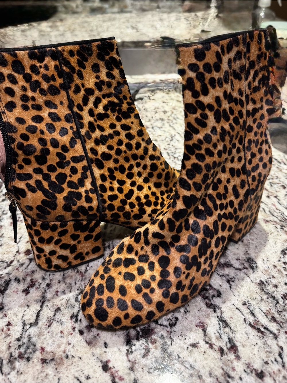 J. Crew Leopard Print Ankle Boots - Brown and Black